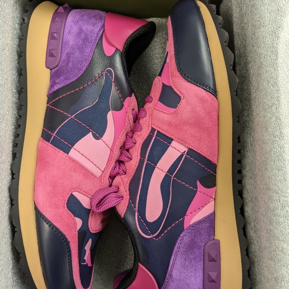 Valentino Pink & Blue Camouflage Sneakers . Size 40 - Picture 1 of 6
